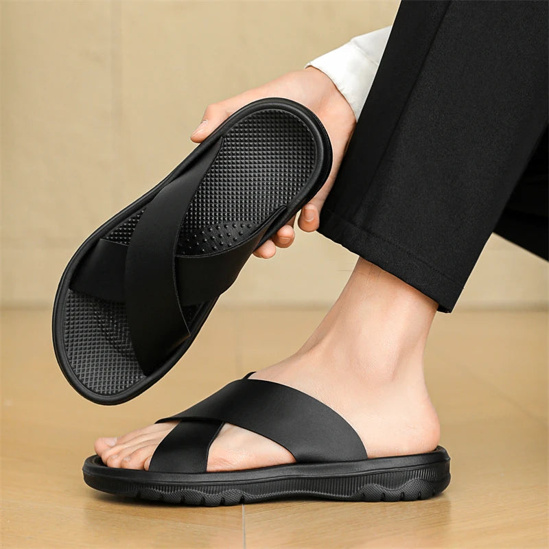 Men's Summer Slides Crossover Slippers Sandals