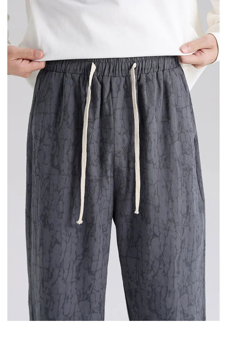 Men's Cotton Linen Harem Pants Straight Trousers