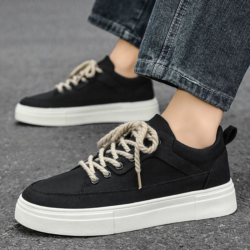 Men's Casual Sneakers Platform Running Shoes Trend Tennis Sports Shoes Flat Outdoor Comfortable Lace Up Vulcanized Sneakers