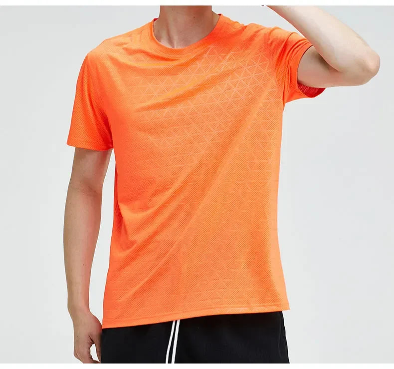 Men's Sports Gym Quick Dry Fit Workout Yoga  Breathable Short Sleeves T-Shirt