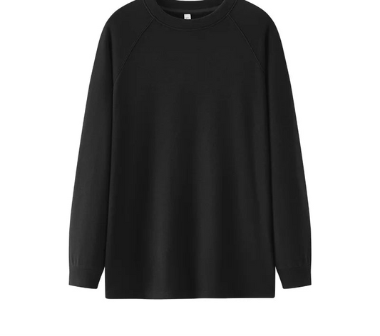 Women's Mid Length Thermal Top - Loose Fit Raglan Sleeve Fleece Lined