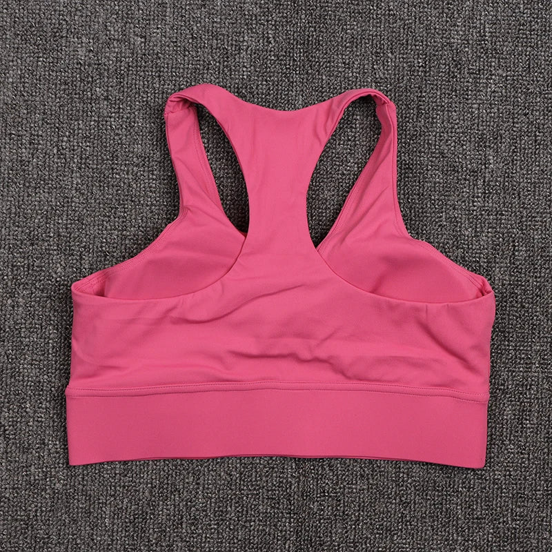 Halter Neck Yoga Crop Top Bra - Removable Chest Pad Elastic Breathable Sports Bra