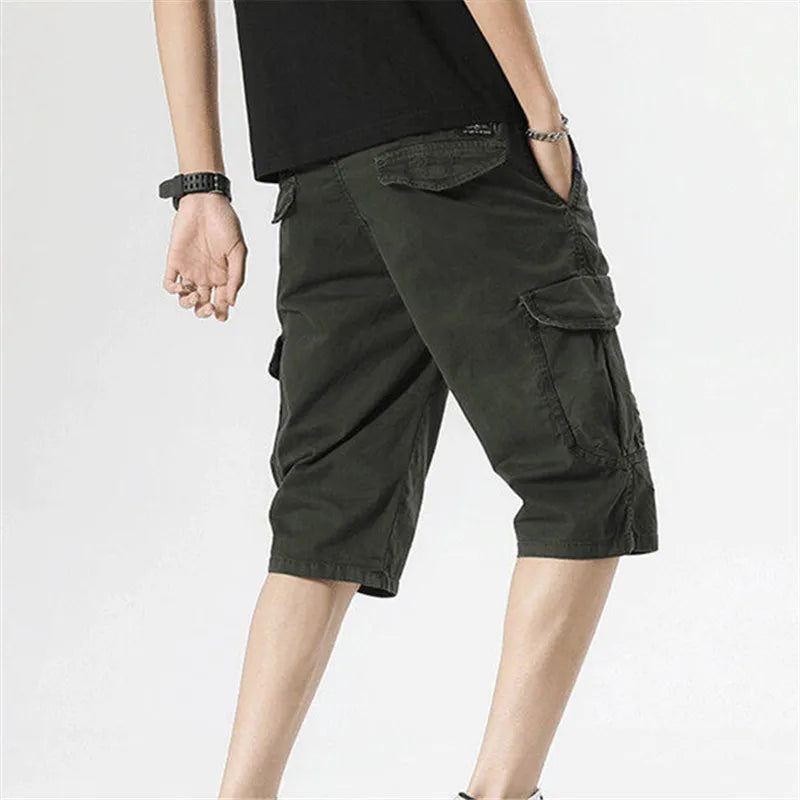 Men's Cargo Summer Cotton Multi Pocket Loose Causal Shorts