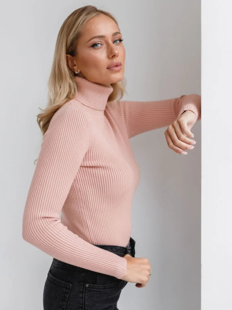 Women's Knitted Pullover Turtleneck