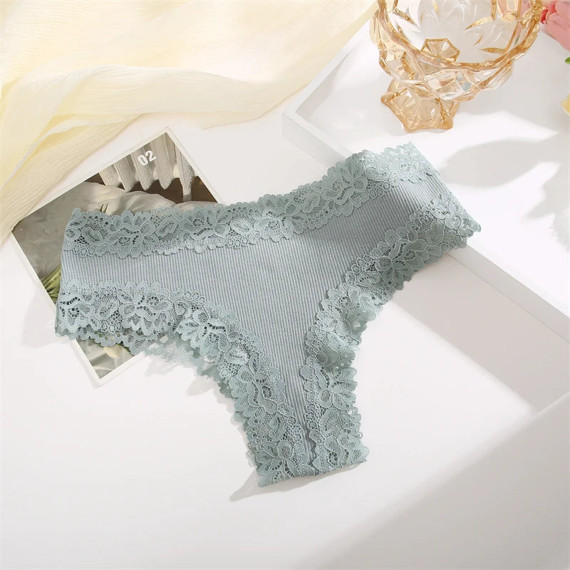 Women's Cotton Brazilian Briefs Set - 5 Pack Lace Underwear