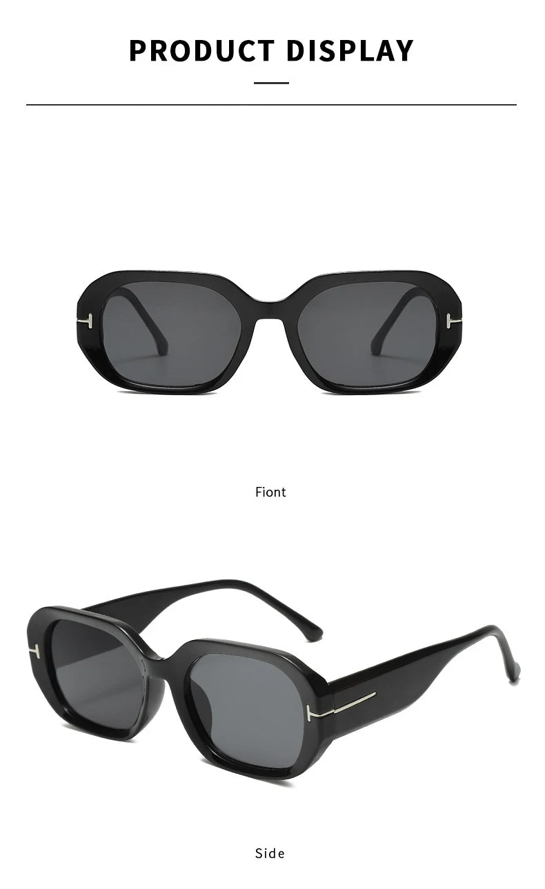 Women's Retro Rectangle Sunglasses - Vintage Small Frame Classic Eyewear