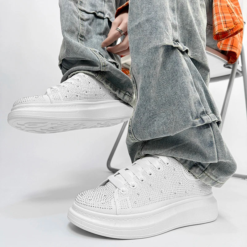 Men's Platform Sneakers - Personalized Design Skateboard Sports Shoes