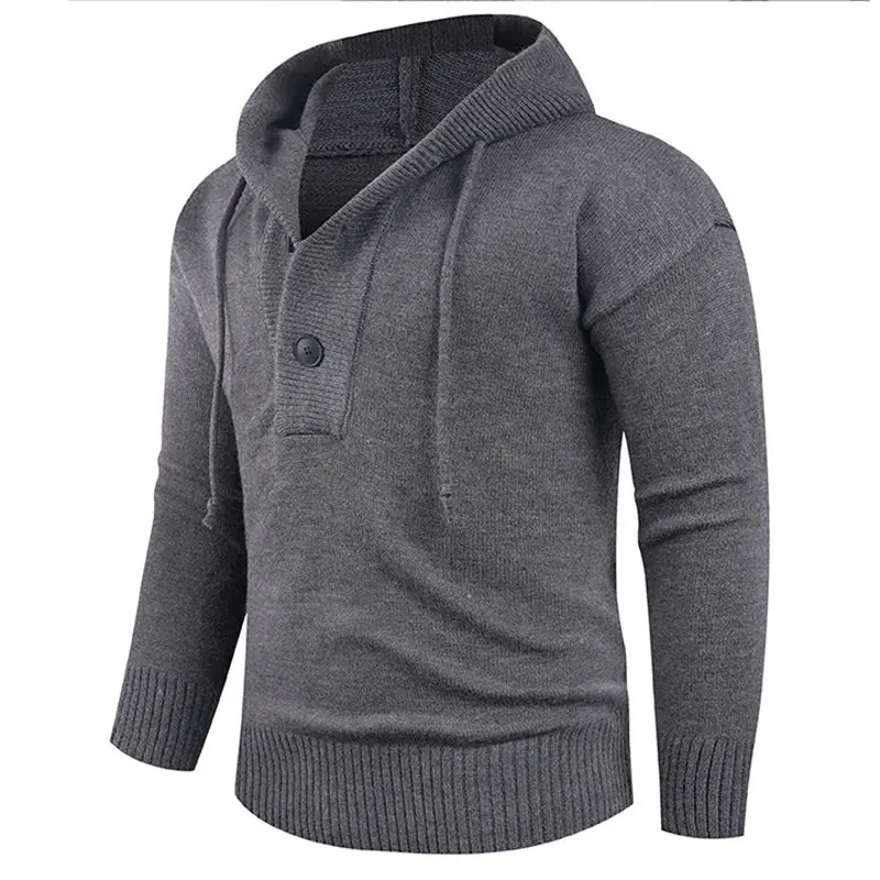 Men's Knitted Hooded Pullover Sweater