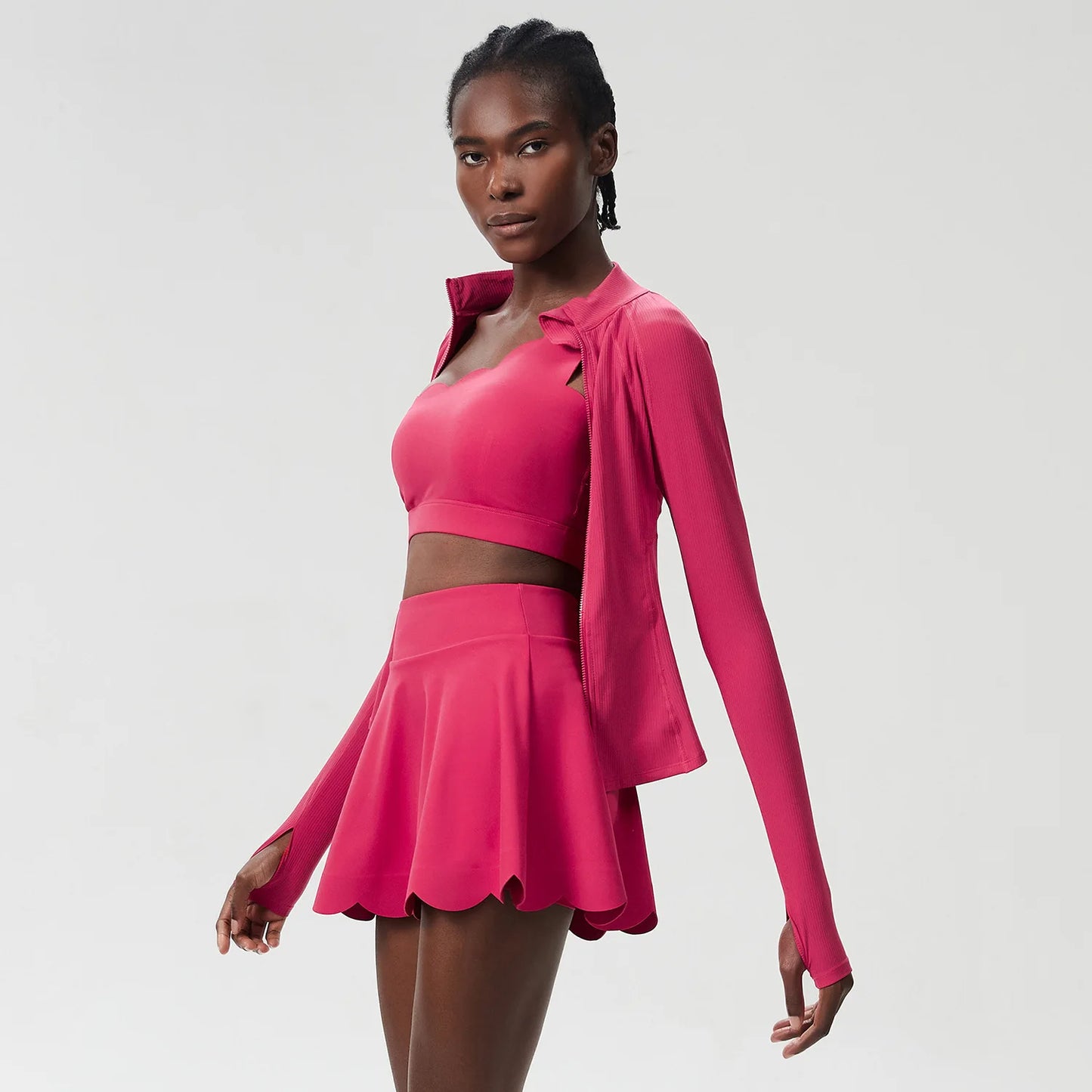 Women's 3-Piece Fitness Set with Tennis Skirt