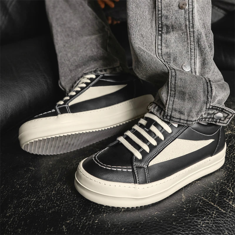 Men's Vulcanized Sneakers - Lace-Up Skateboarding Shoes