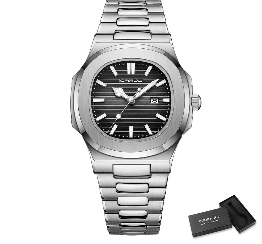 Men's Sports Watch - Square Dial Waterproof with Luminous Date Display