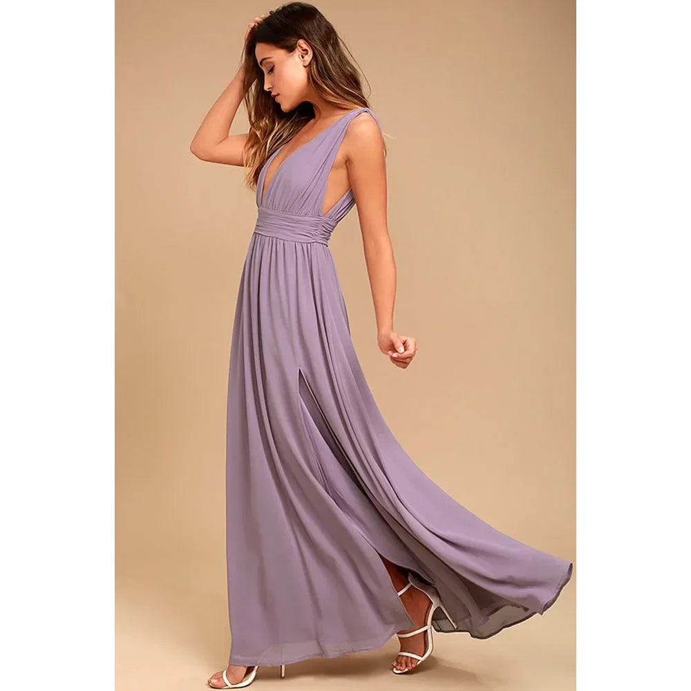 Women Backless Mesh Long  maxi Summer Dress