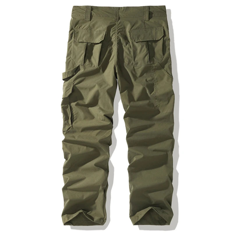 Men's Multi-Pocket Cargo Pants - Loose Straight Fit Casual Trousers
