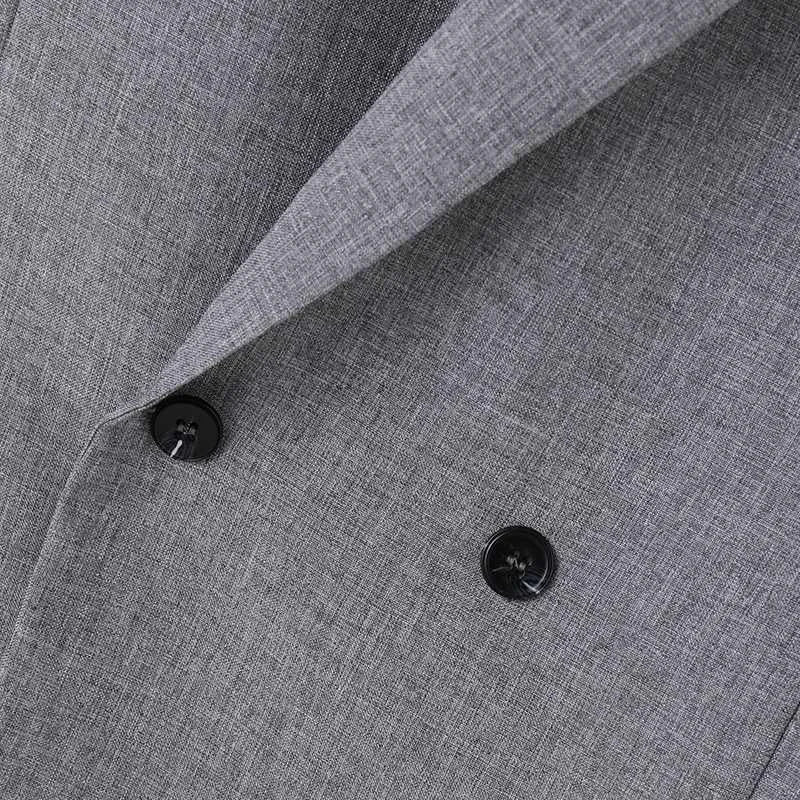 Men's Solid Colour Lapel Long Sleeve Irregular Blazer Suit
