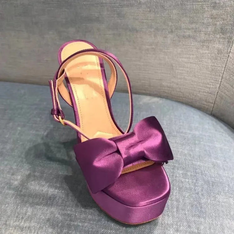 Women's Butterfly Rhinestone Thick Heel Sandals - Open Toe Party Shoes