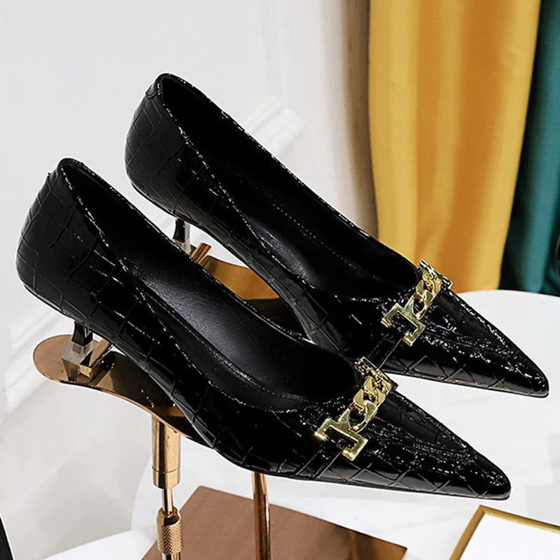 Patent Leather Stiletto Pumps - Professional Office Heels Available in 12 Colors