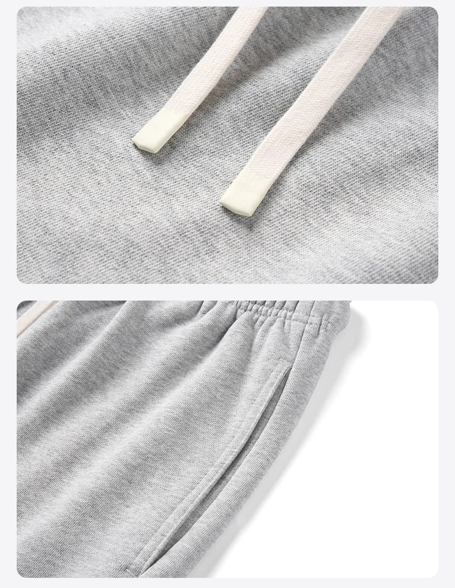 Men's Oversize Athletic Shorts - 390gsm Drawstring Raw Hem Running Shorts