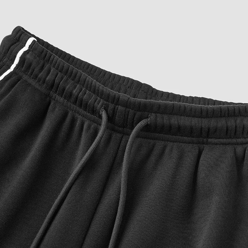 Wide Leg Fleece Lined Lace Trim Elegant High Waist Casual Trousers