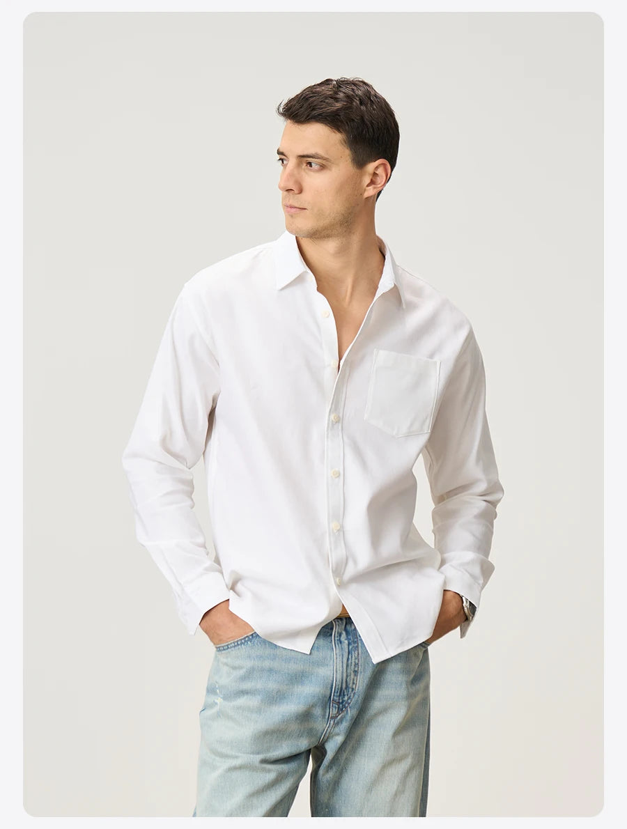 Linen Cotton Blend Shirt - Breathable Casual Shirt for Men