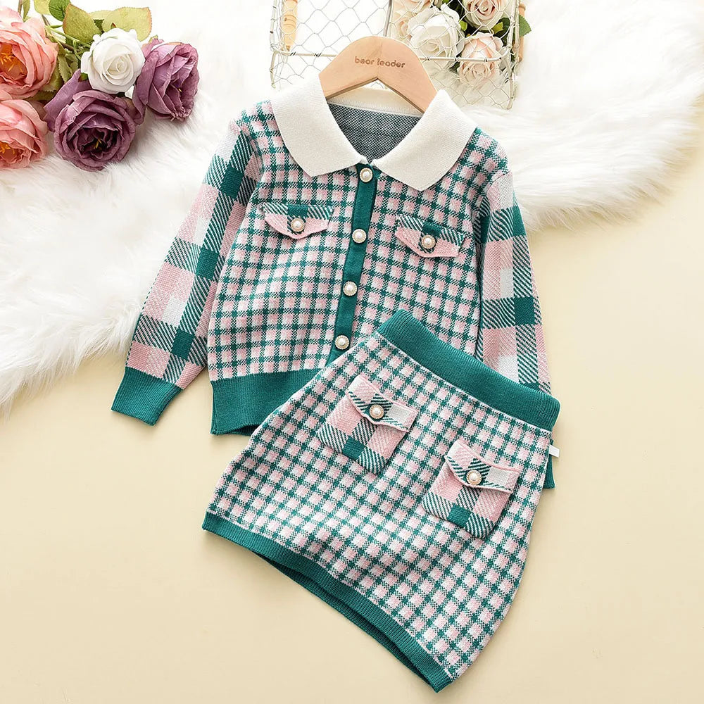 Children's Girl's Knitted Sweet Outfit Set