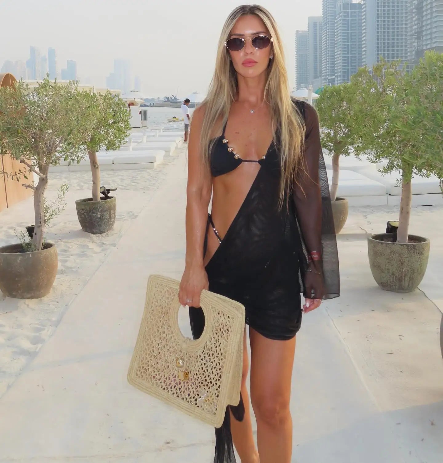 Women's 3-Piece Mesh Bikini Set with Cover-Up - Halter Style with Tube Top