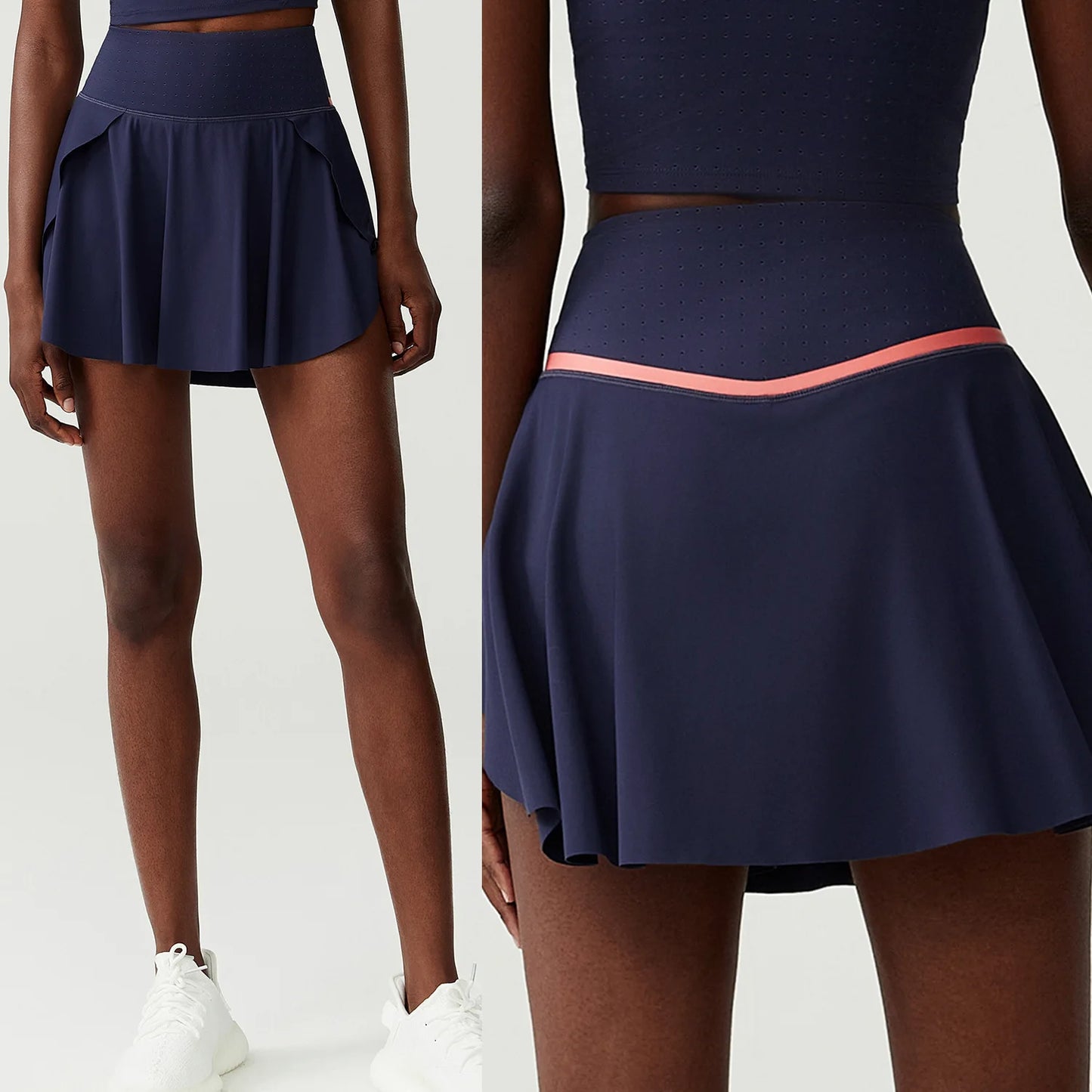 Women's High Waist Tennis Skirt - 2-in-1 Quick Dry Athletic Skort