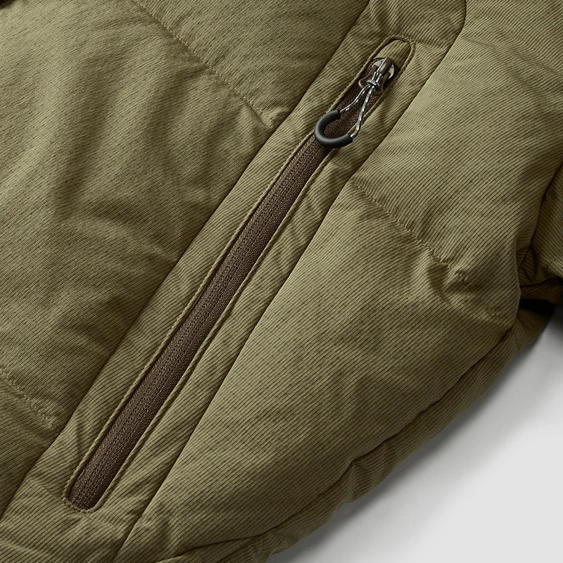 Down Jacket Men Textured Loose Fit Stand Collar Puffer Coat Winter Versatile Outerwear