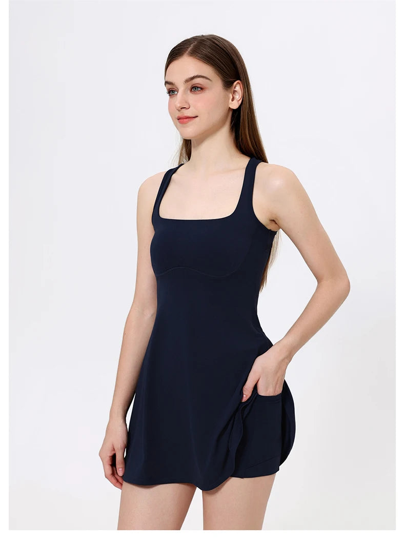 Women's Tennis Dress - Quick Dry Athletic Skirt for Running & Gym