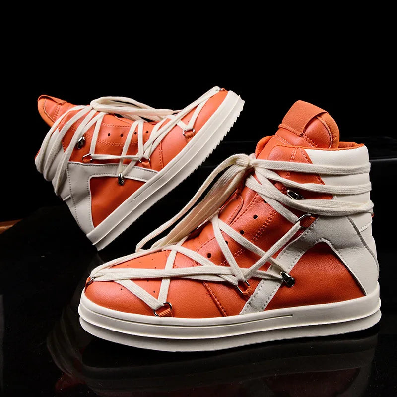 Men's Casual High-top Sports Strap Design Sneakers