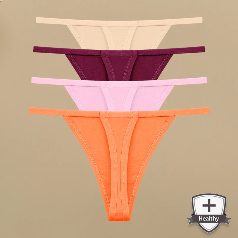 Women's Cotton Thongs 4-Pack