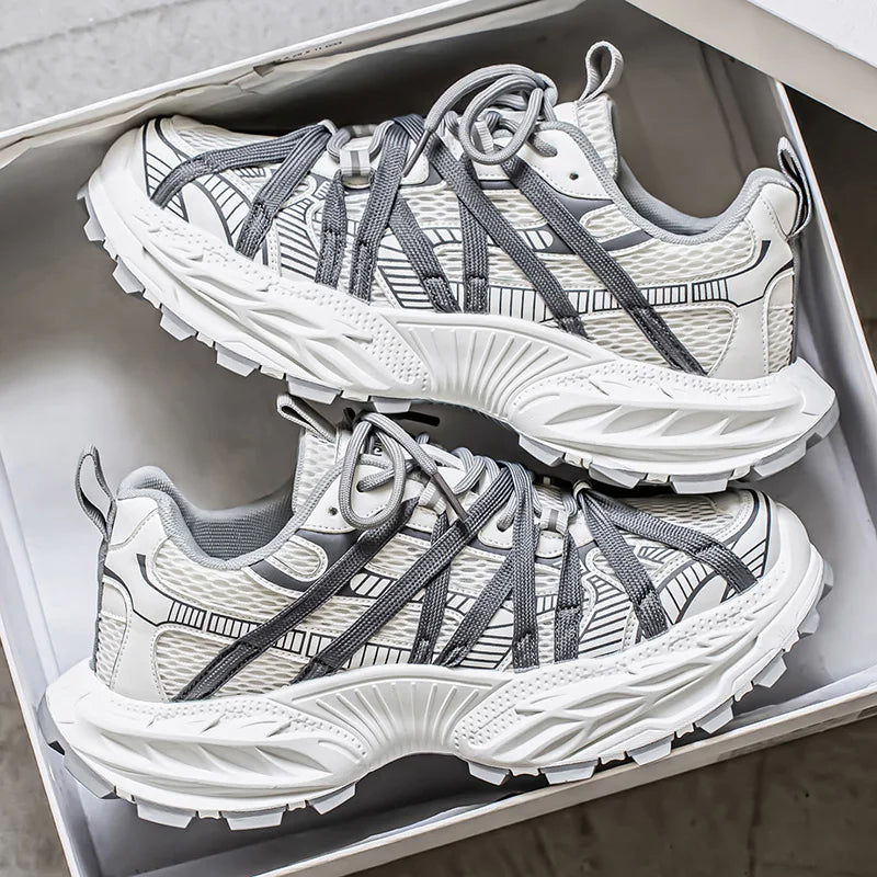 Men's Platform Strap Design Sneakers - High-Quality Sports Shoes
