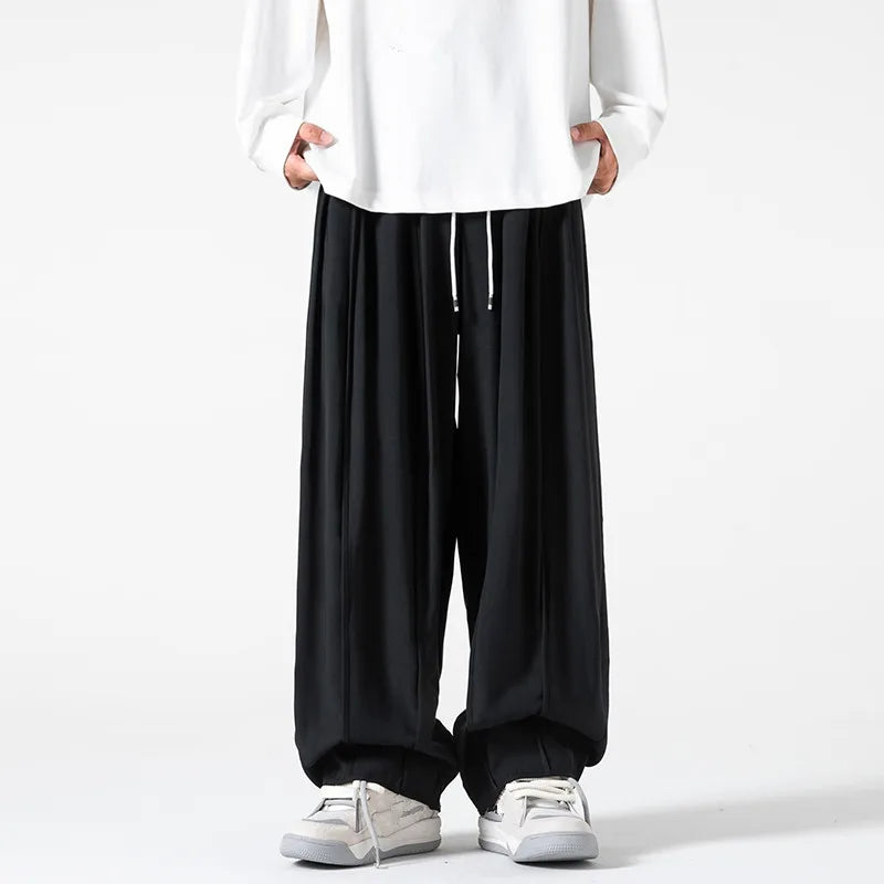 Men's Wide Leg Loose Harem Pants Unisex Casual Trousers