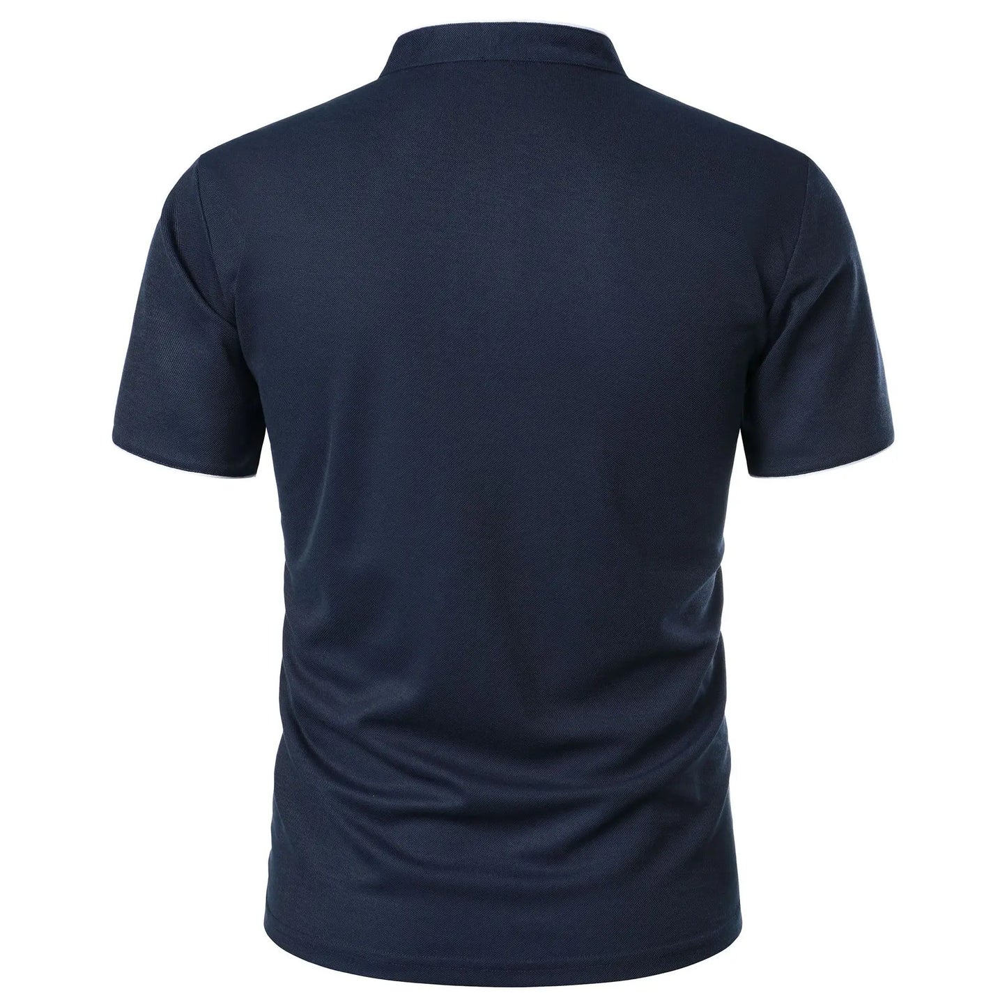 Men's Summer Short Sleeve Stand Collar Smart Casual Slim Fit Lightweight T-Shirt
