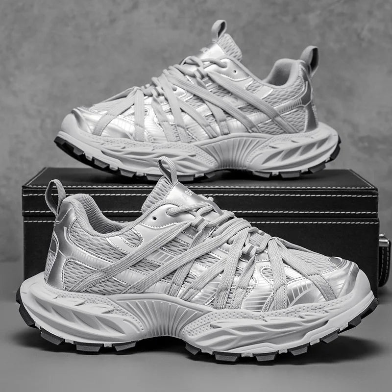 Men's Platform Strap Design Sneakers - High-Quality Sports Shoes