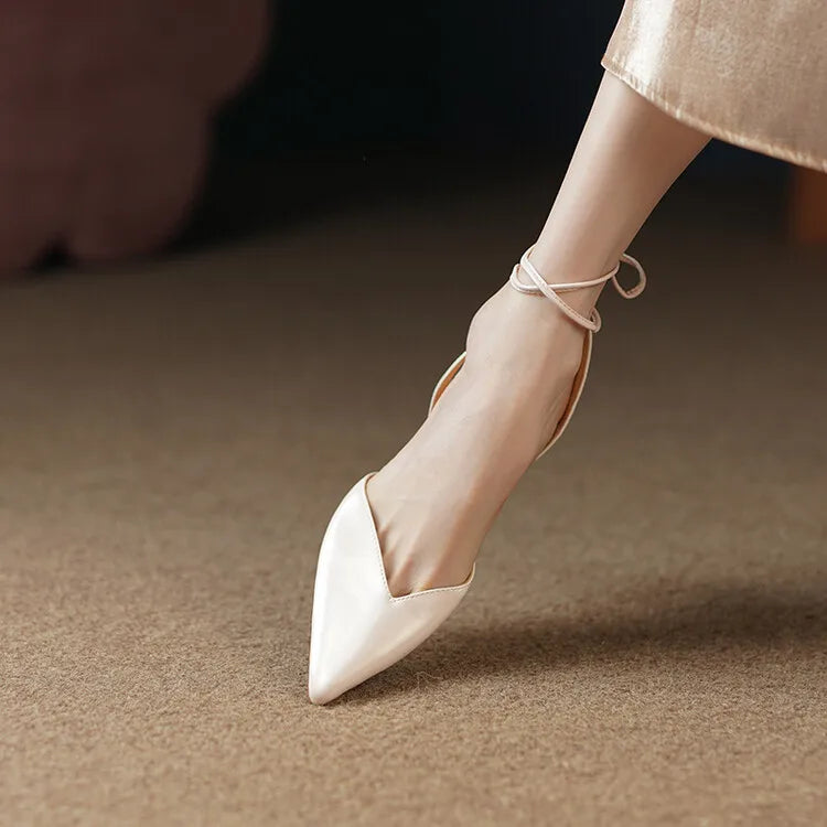 Women's Pointed Toe Rhinestone Wedding Sandals - Bowknot Pendant Pumps