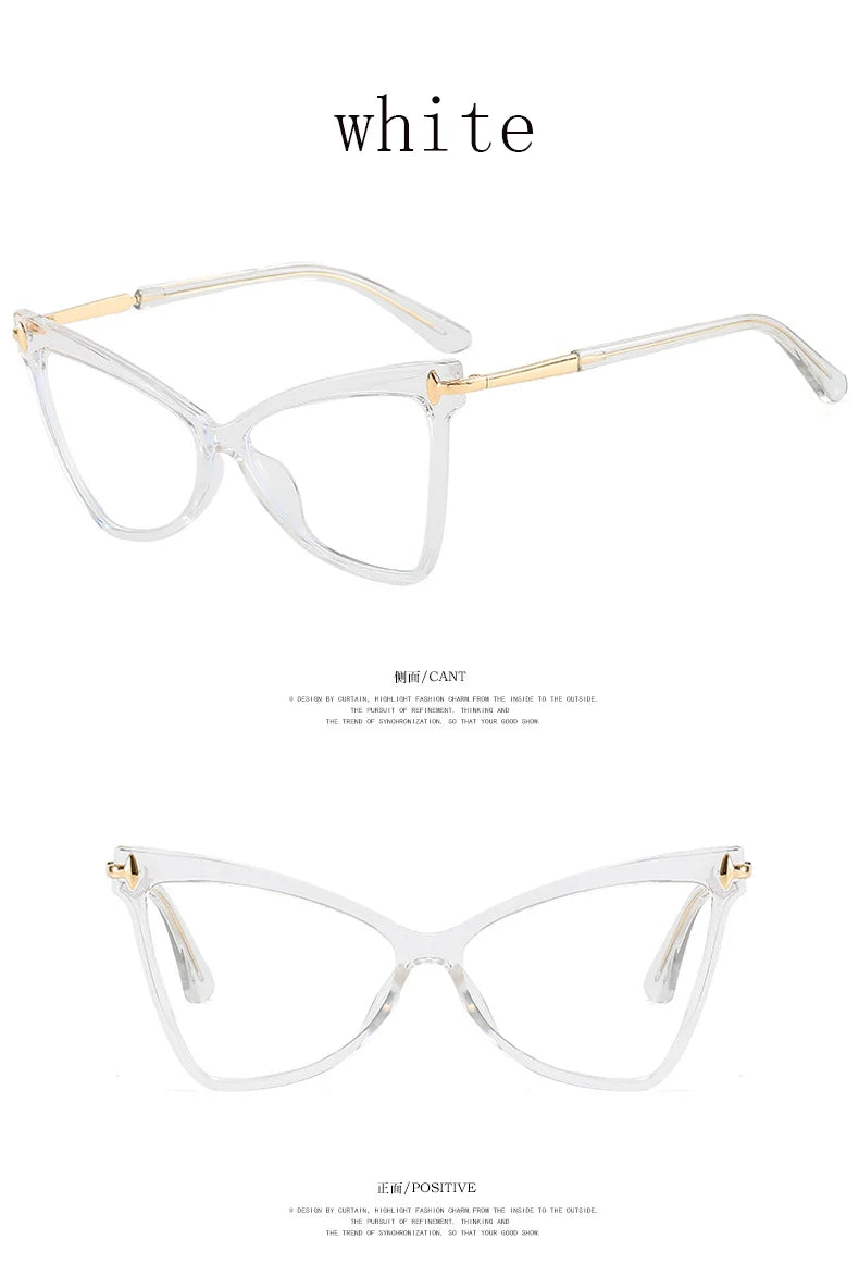 Women's Cat Eye Blue Light Blocking Glasses - Butterfly Large Frame Eyewear