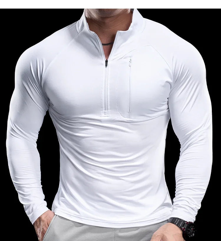Men's Gym Fitness Quick Dry  Running Sport Long Sleeves Trackwear  Bodybuilding Training Top