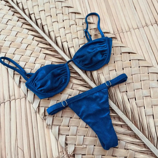 Women's Bandage Push-Up Halter Bikini Set - Supportive Brazilian Style