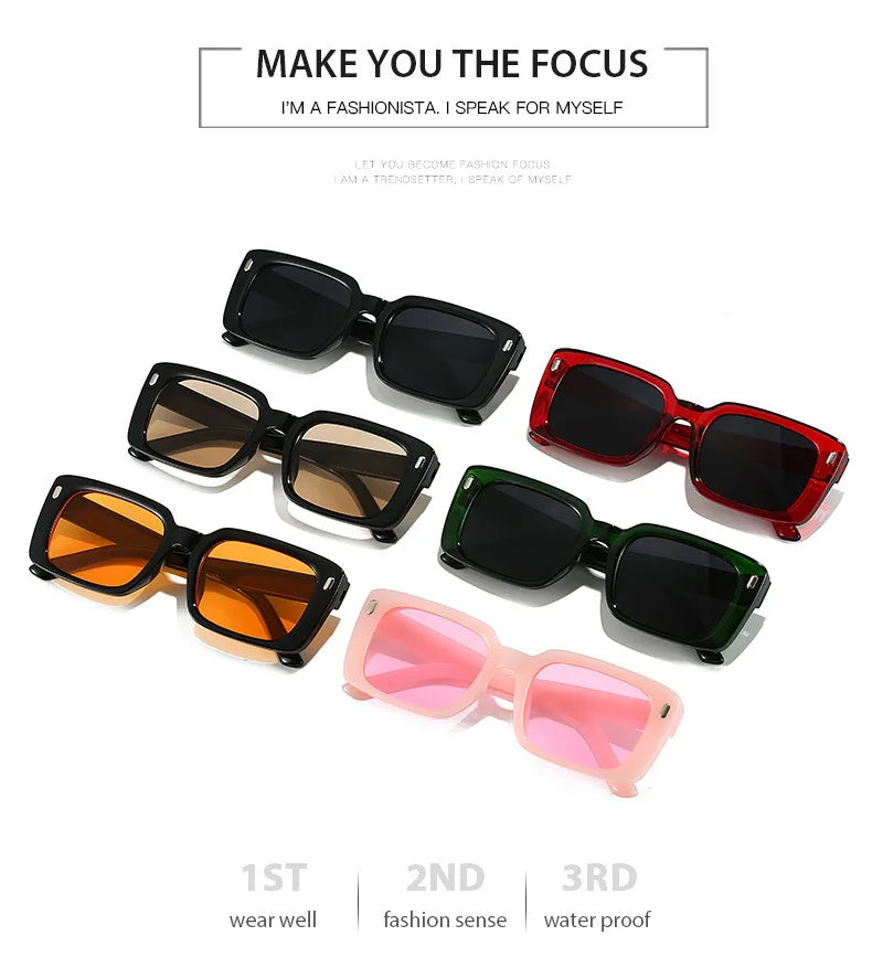 Women's Retro Square Anti UV 400 Sunglasses