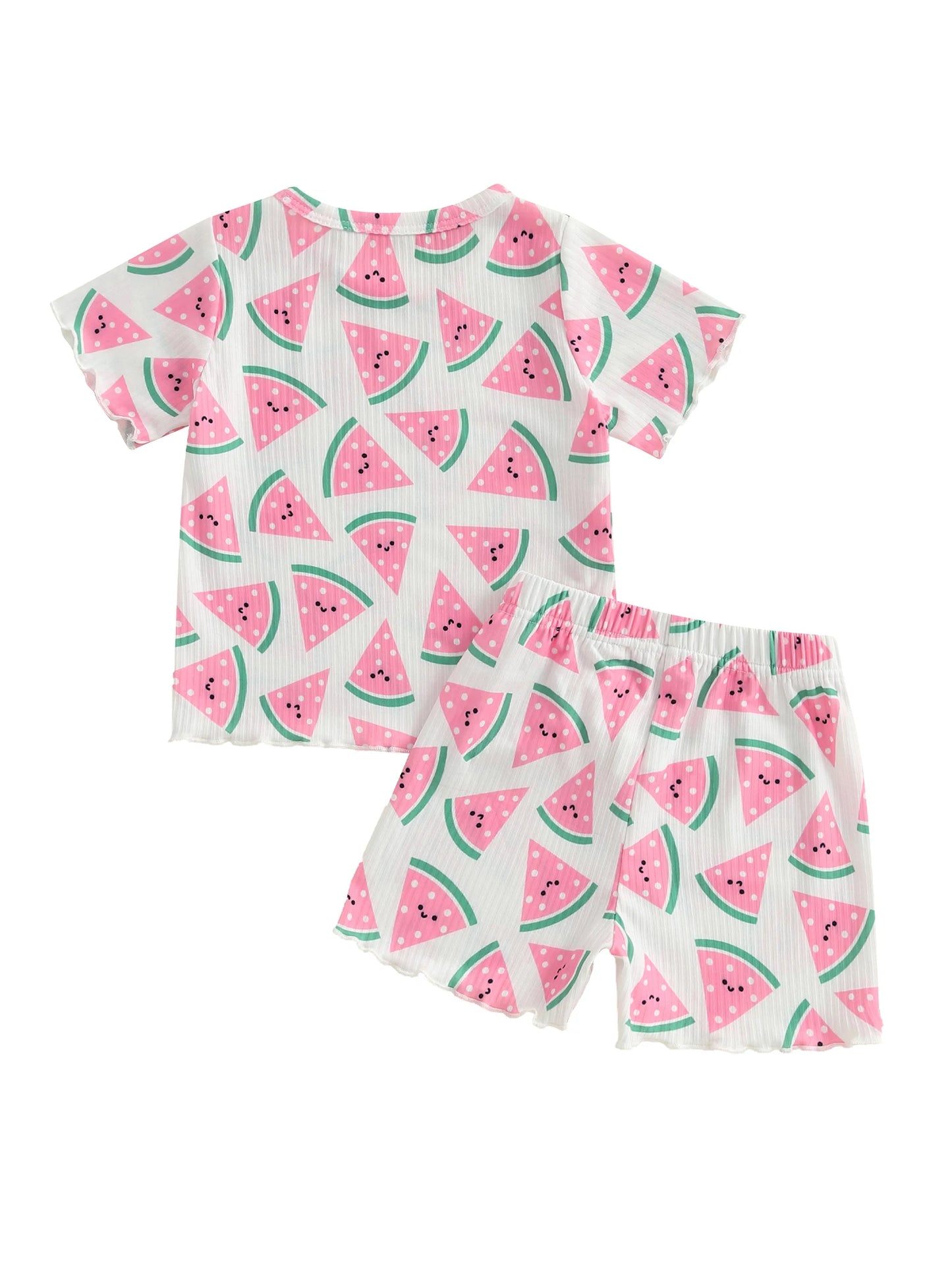0-4Y Kids Girls Summer Clothes Sets Short Sleeve Watermelon Print T Shirts and Shorts Set