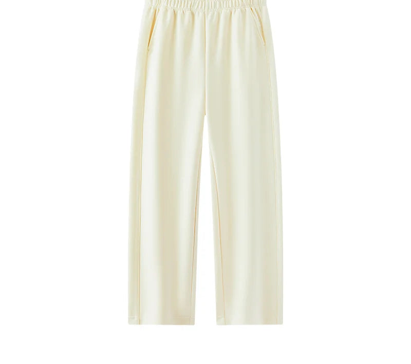 Draped Wide Leg Trousers - Elastic Waist Versatile Autumn Pants