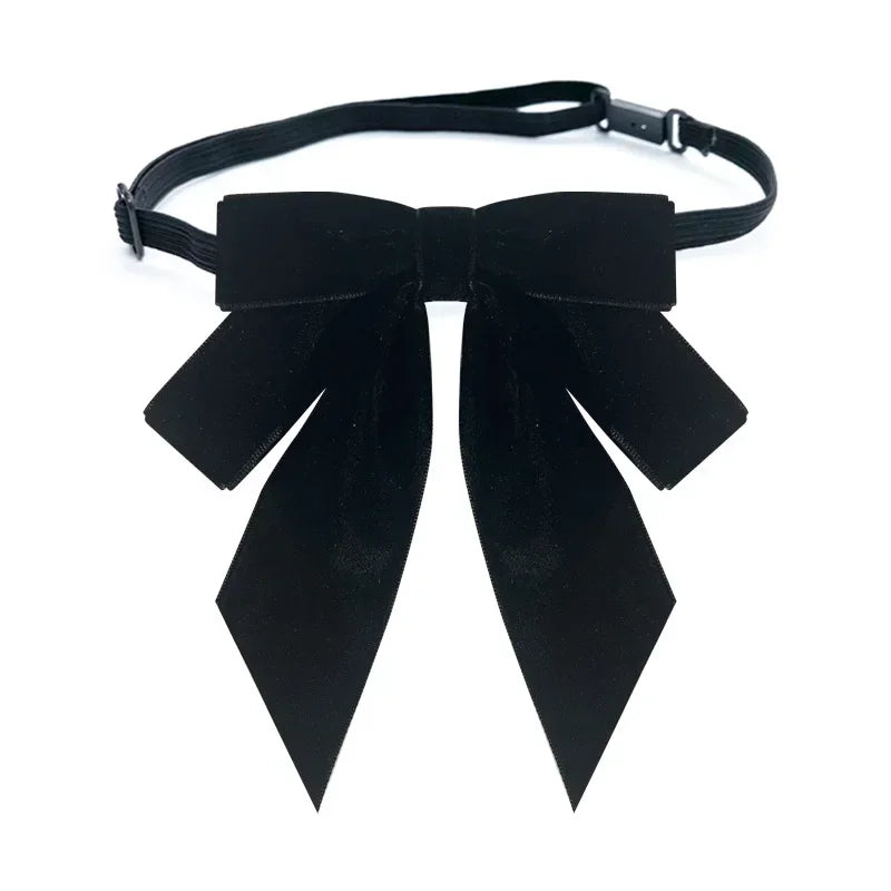 Women's Velvet Bow Tie Brooch - Elegant Collar Pin Accessory