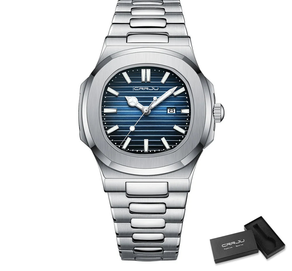 Men's Sports Watch - Square Dial Waterproof with Luminous Date Display