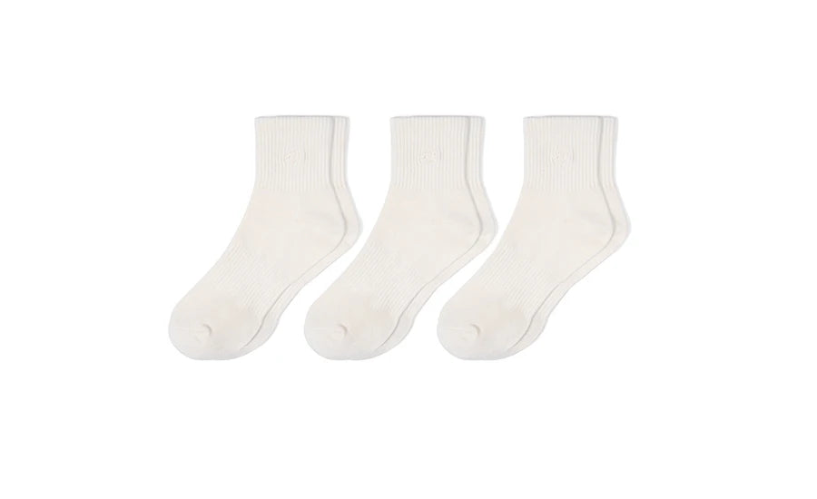 Unisex 3 Pairs Mid Calf Socks Moisture Wicking Comfortable Athletic Socks