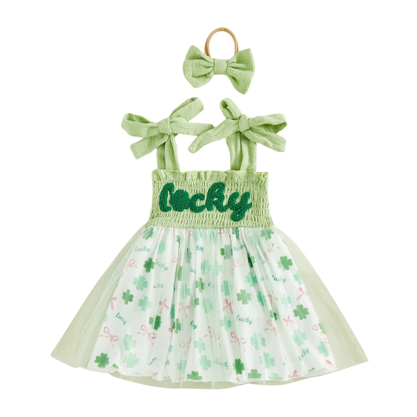 Baby Girls' Letter Embroidery Romper Dress & Headband Set