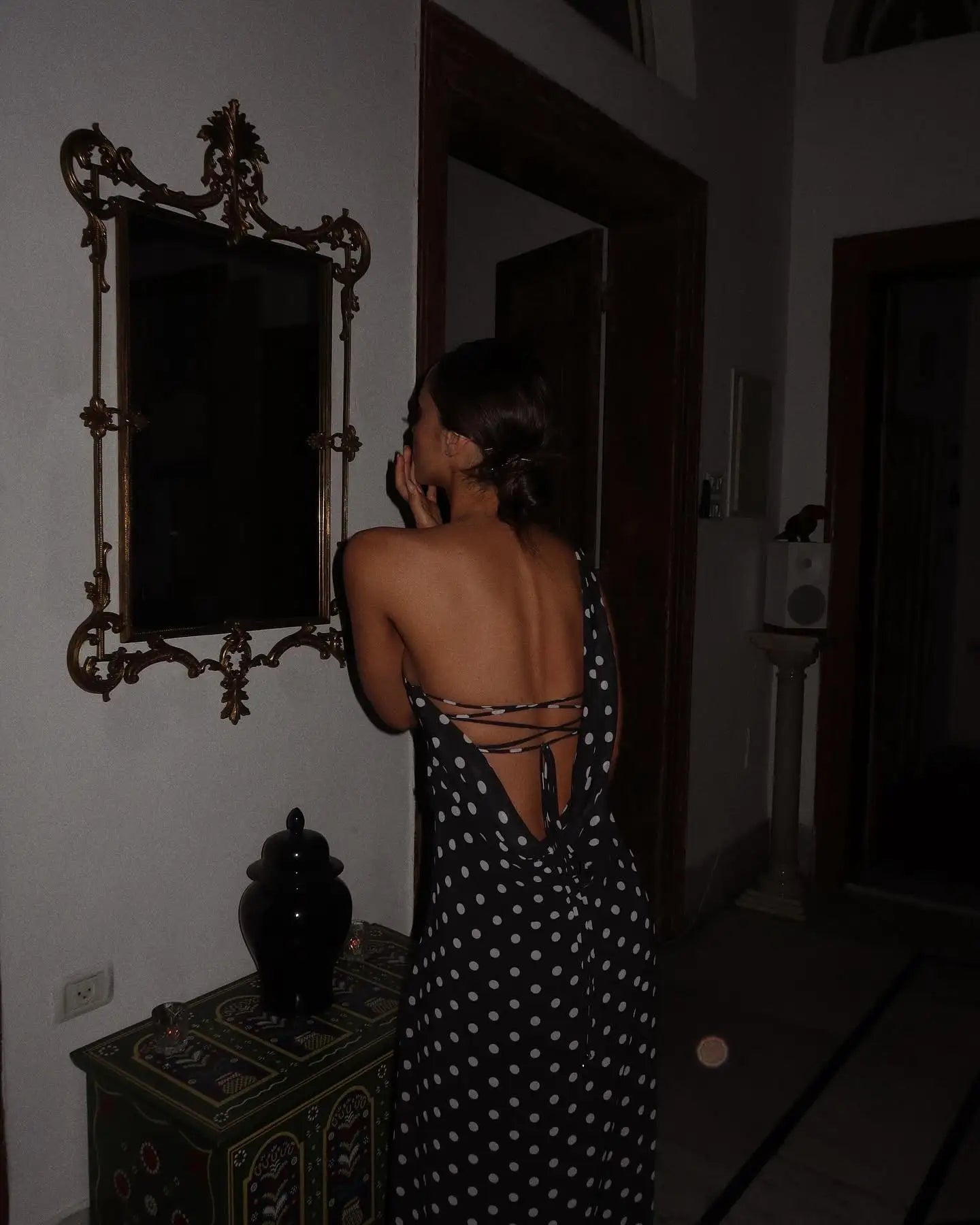 Women's One Shoulder Tummy Control Maxi Dress - Ruffle Mesh Evening Dress