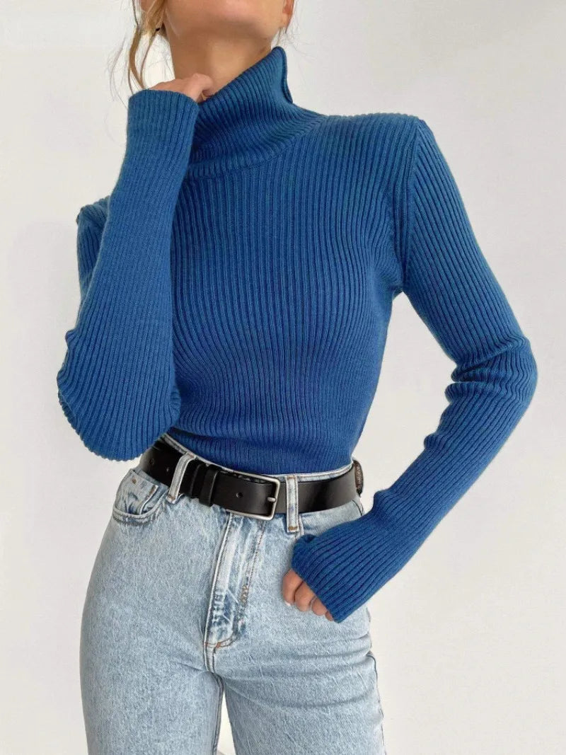 Women's Knitted Pullover Turtleneck