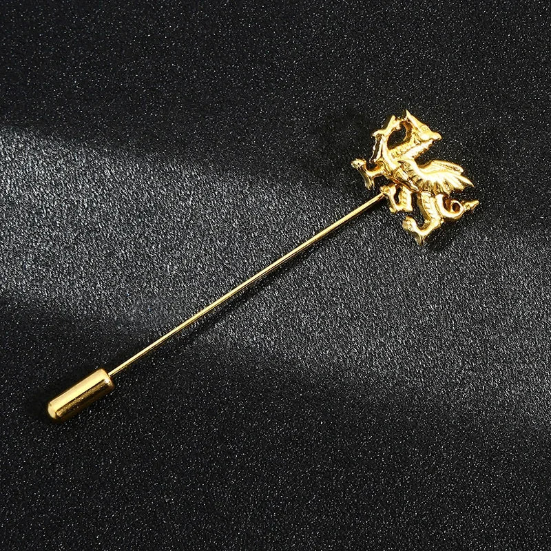 Vintage Metal Leaf Flower Brooch - Gold Tone Lapel Pin for Women & Men