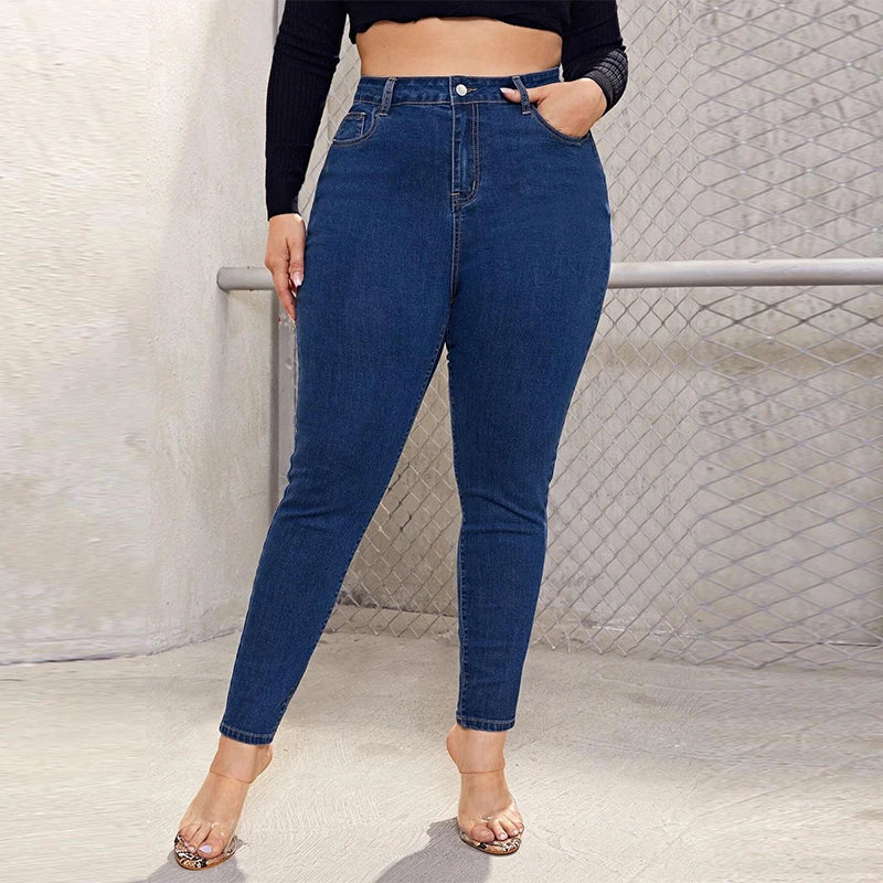 Women's Plus Size High Waist Stretch Denim Jeans