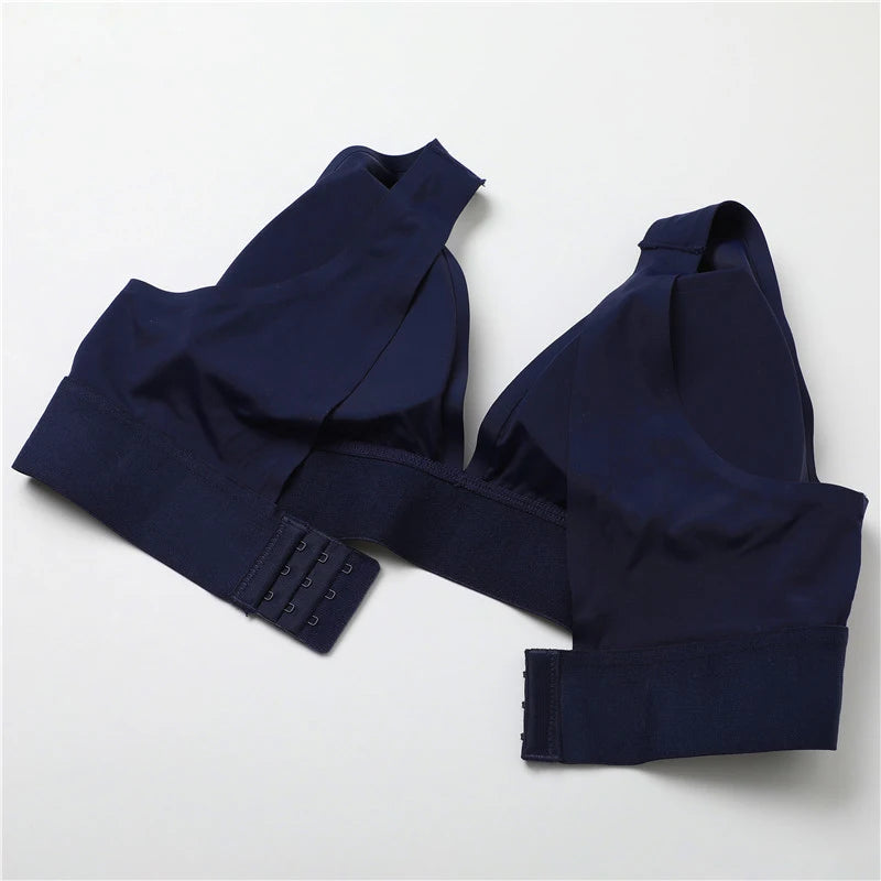 Women's Deep V Seamless Bras Push Up Padded Underwear Wireless Plus Size Tops  Invisible Bralette Lingerie